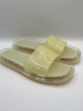 Tory Burch Bubble Jelly Slide Sandals Light Yellow Sz 9B Waterproof Pool Slides